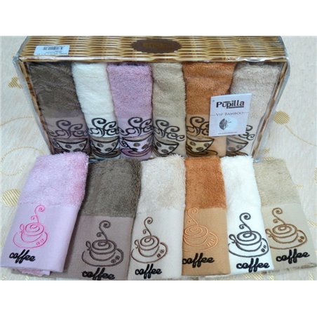 Комплект бамбуковых полотенец PUPILLA Bamboo mimoza nakisli 6шт
