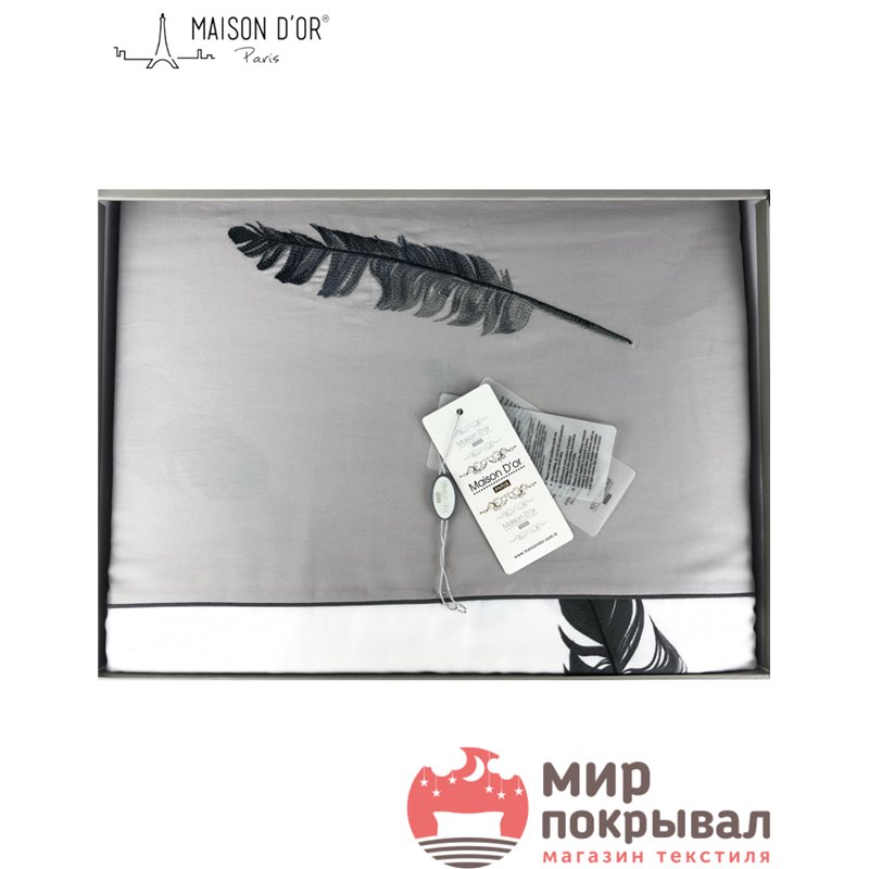 ПЛЮМЕС Maison D'or постельное белье с вышивкой (серый)
