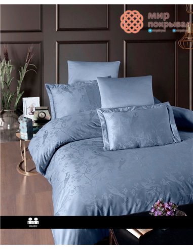 Постельное First Choice Jacquard Satin Stesha Dusty Blue (JS-219) евро
