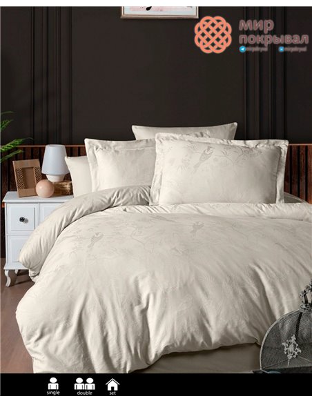 Постельное First Choice Jacquard Satin Stesha Beige (JS-222) евро