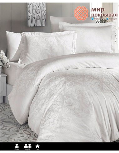Постельное First Choice Jacquard Satin Sofya Krem (19) евро