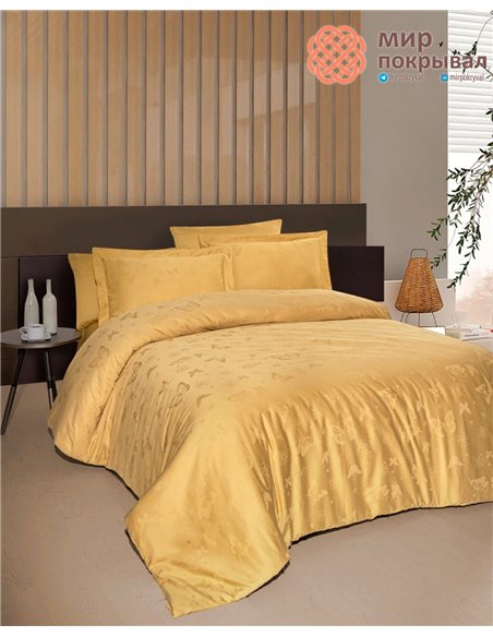 Постельное First Choice Jacquard Satin Corina Ocher (JS-214) евро