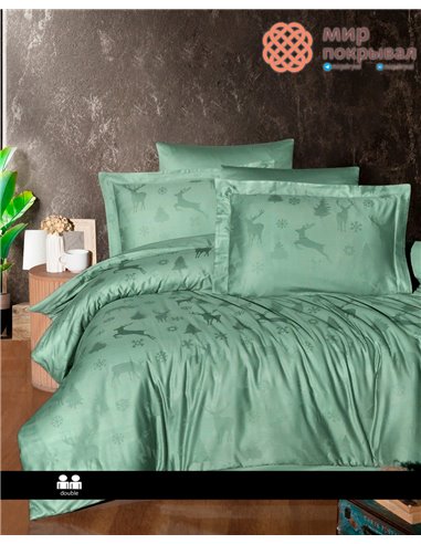 Постельное First Choice Jacquard Satin Midas Crepe Green (JS-217) евро