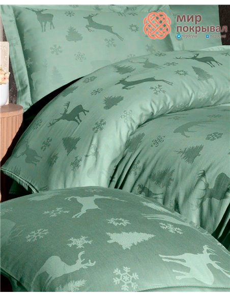 Постельное First Choice Jacquard Satin Midas Crepe Green (JS-217) евро