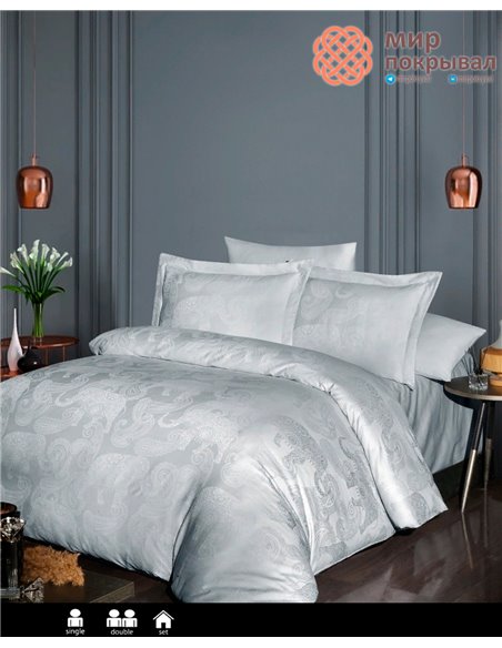 Постельное First Choice Jacquard Satin Doreta Silver (JS-227) евро