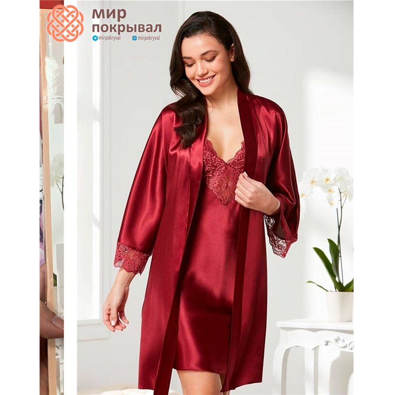 Халат+сорочка Pierre Cardin 4280 bordo