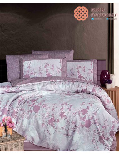 Постельное евро La Romano Lily berry Premium Satin (PR216)