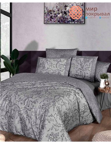 Постельное евро La Romano Dema gray Premium Satin (PR221)