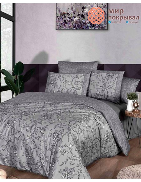 Постельное евро La Romano Dema gray Premium Satin (PR221)