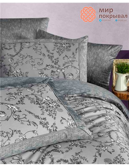 Постельное евро La Romano Dema gray Premium Satin (PR221)