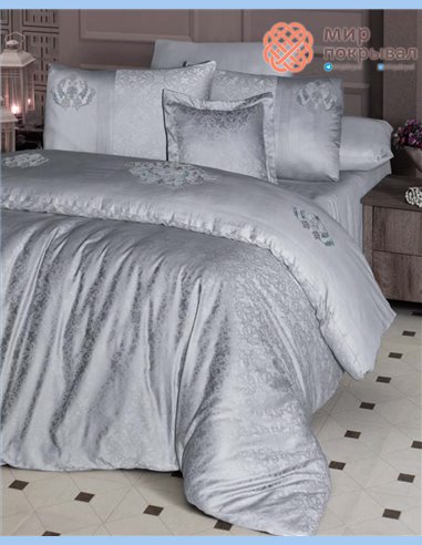 Постельное ЕВРО First Choice Mirabel moonlight (VIP-16) grey