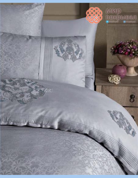 Постельное ЕВРО First Choice Mirabel moonlight (VIP-16) grey