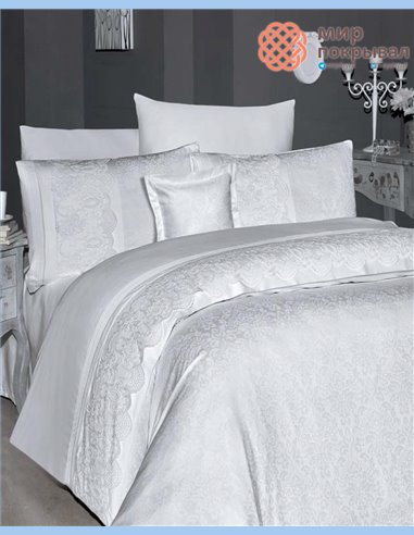 Постельное ЕВРО First Choice Hillary moonlight (VIP-101) white