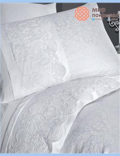 Постельное ЕВРО First Choice Hillary moonlight (VIP-101) white 2