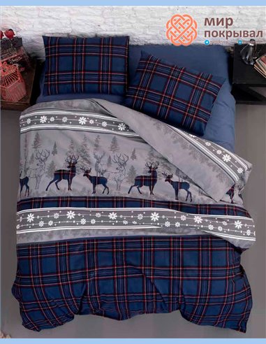 Постельное белье First Choice Flannel Happiness Navy blue (FLN81)