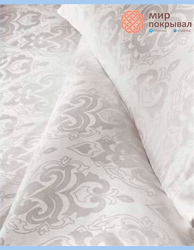 Жаккардовое постельное First Choice Satin Jacquard Misra White (JS121)
