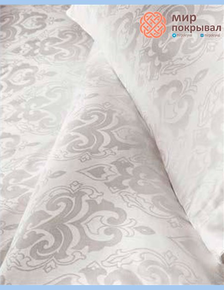 Жаккардовое постельное First Choice Satin Jacquard Misra White (JS121)