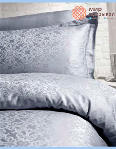 Жаккардовое постельное First Choice Satin Jacquard Lamone Grey (JS141)