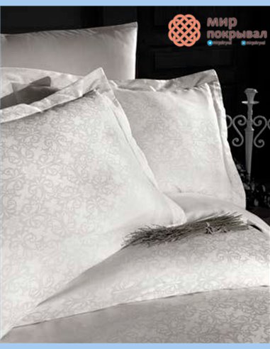 Жаккардовое постельное First Choice Satin Jacquard Lamone Cream (JS146)