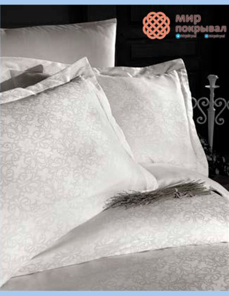 Жаккардовое постельное First Choice Satin Jacquard Lamone Cream (JS146)