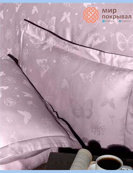 Жаккардовое постельное First Choice Satin Jacquard Corina Lavender (JS212)