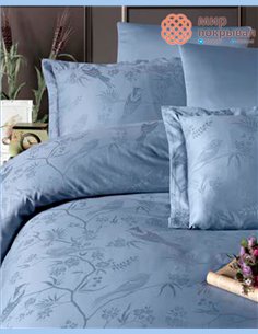Жаккардовое постельное First Choice Satin Jacquard Stesha Dustyblue (JS219) 2
