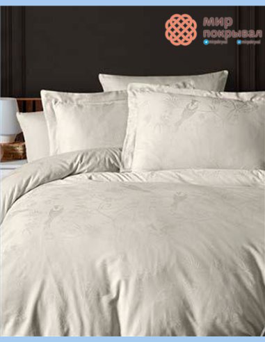 Жаккардовое постельное First Choice Satin Jacquard Stesha Beige (JS222)