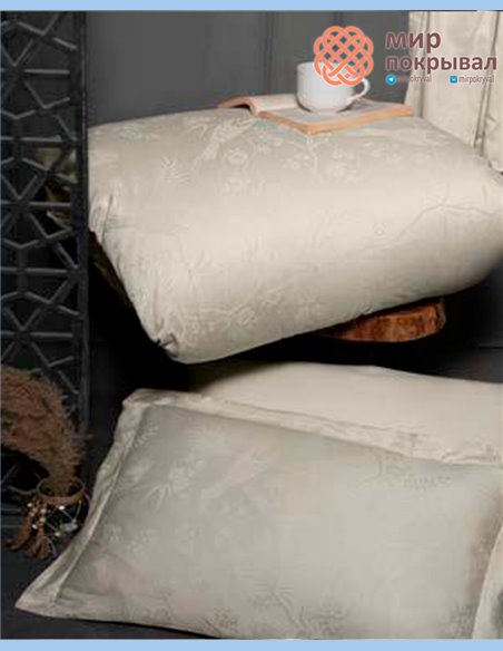 Жаккардовое постельное First Choice Satin Jacquard Stesha Beige (JS222)