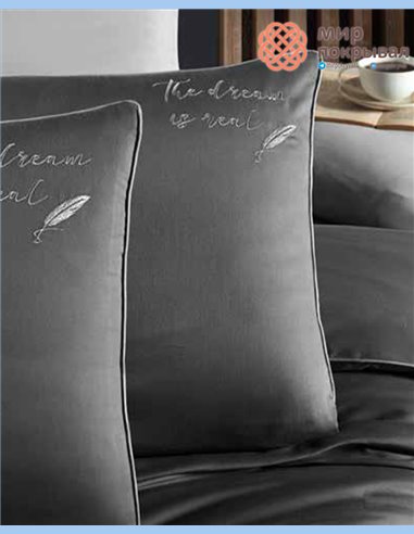 Сатиновое постельное First Choice Satin Deluxe Dark Timeless Anthracite евро (DLX601)