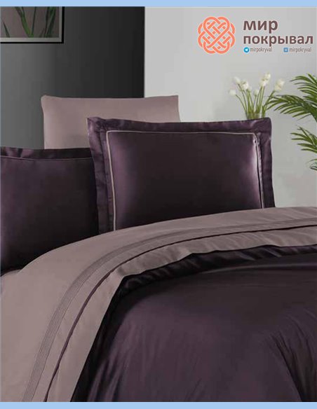 Сатиновое постельное First Choice Satin Deluxe Dark Serenity Purple евро (DLX406)