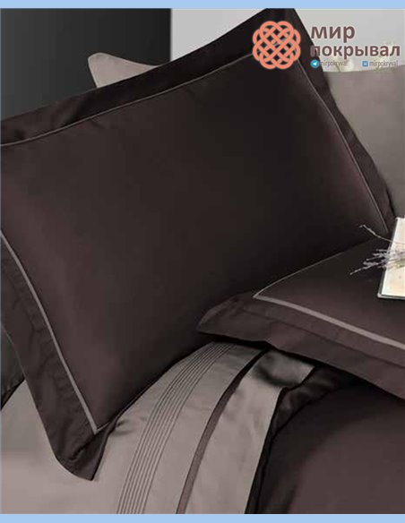 Сатиновое постельное First Choice Satin Deluxe Dark Serenity Darkbrown евро (DLX401)