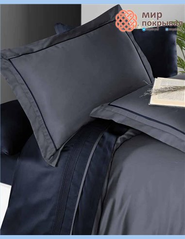 Сатиновое постельное First Choice Satin Deluxe Dark Serenity Darkgrey евро (DLX376)