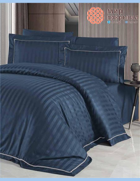 Сатиновое постельное First Choice Satin Deluxe Dark NovelLine Denim евро (DLX34)