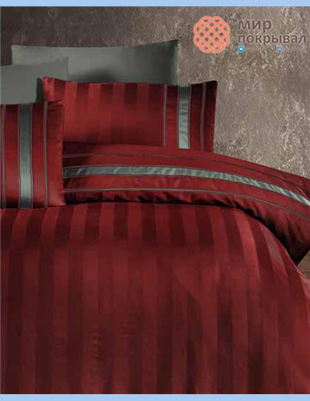 Сатиновое постельное First Choice Satin Deluxe Dark Artwel Darkred евро (DLX243)