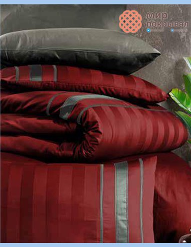 Сатиновое постельное First Choice Satin Deluxe Dark Artwel Darkred евро (DLX243)