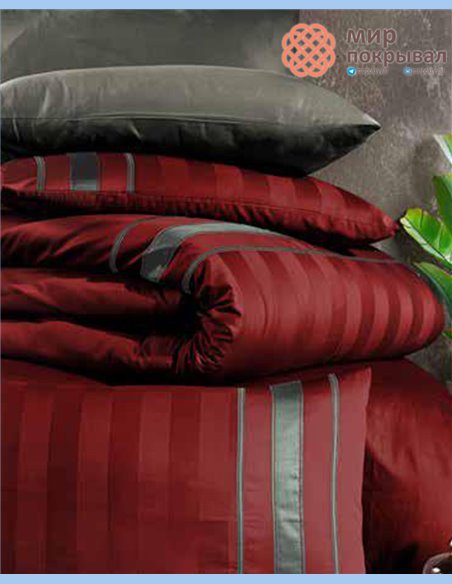 Сатиновое постельное First Choice Satin Deluxe Dark Artwel Darkred евро (DLX243)