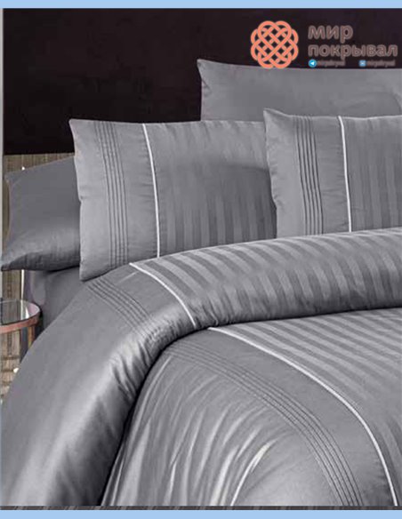 Сатиновое постельное First Choice Satin Deluxe Dark ModaLife Quicksilver евро (DLX204)
