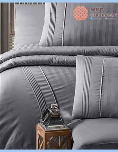 Сатиновое постельное First Choice Satin Deluxe Dark ModaLife Quicksilver евро (DLX204)