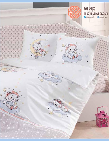 Сатиновое постельное First Choice Baby Sleep белый детский (HB02)