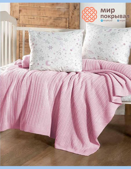Комплект постельного + плед First Choice Baby Stellar розовый детский (BNC226)