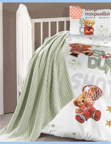 Комплект постельного + плед First Choice Baby Cleo белый детский (BDN115)