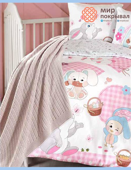 Комплект постельного + плед First Choice Baby Wenny розовый детский (BDN113)