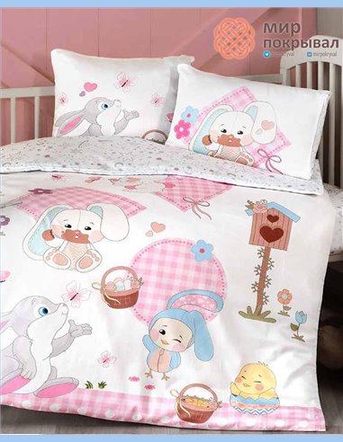 Комплект постельного + плед First Choice Baby Wenny розовый детский (BDN113)