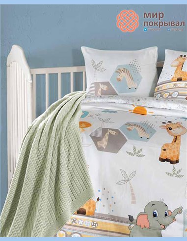 Комплект постельного + плед First Choice Baby Safari оранжевый детский (BDN111)
