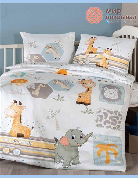 Комплект постельного + плед First Choice Baby Safari оранжевый детский (BDN111)