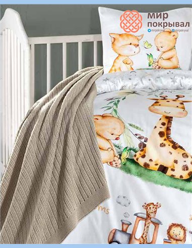 Комплект постельного + плед First Choice Baby Riley белый детский (BDN107)