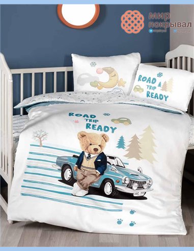Комплект постельного + плед First Choice Baby Monty синий детский (BDN102)