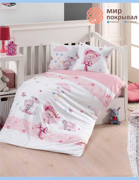 Сатиновое постельное First Choice Baby Pink Cat розовый детский (B11)