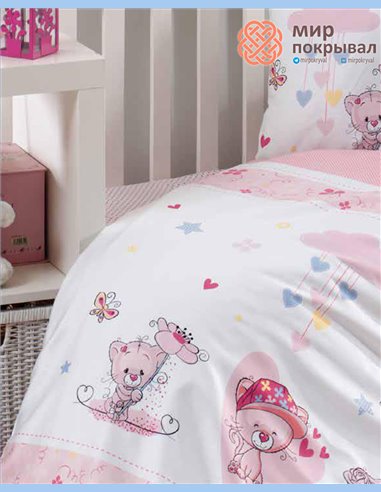 Сатиновое постельное First Choice Baby Pink Cat розовый детский (B11)