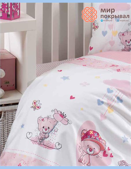 Сатиновое постельное First Choice Baby Pink Cat розовый детский (B11)
